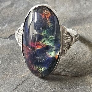 Vintage Uncas Sterling Silver Ammolite Ring